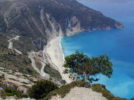  KEFALONIA PHOTO GALLERY - MYRTOS BEACH VIEW FROM ABOVE